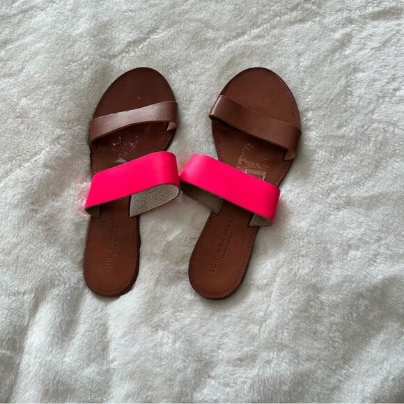 Joie A La Plage Sable Leather Slip On Sandals Pink Size 38.5 - Picture 2 of 10